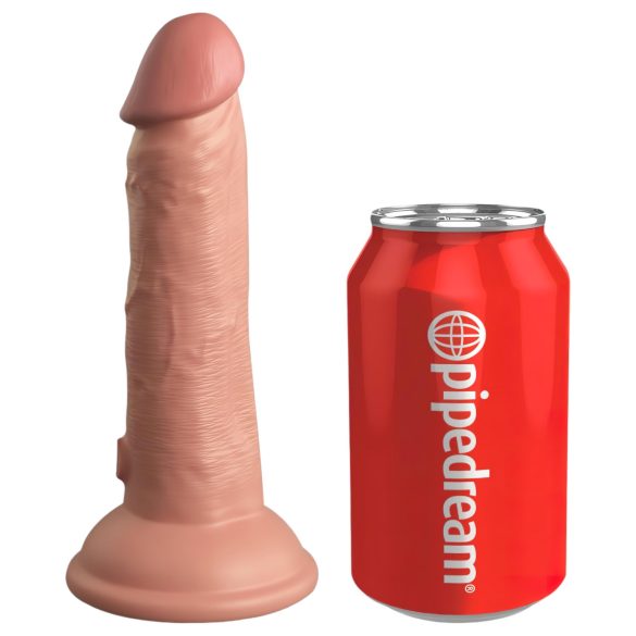 King Cock Elite 6 - zuignap vibrator (15 cm) - naturel