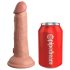 King Cock Elite 6 - zuignap vibrator (15 cm) - naturel