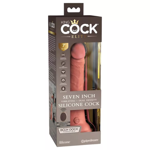 King Cock Elite 7 - vibrator met zuignap en afstandsbediening - 18cm