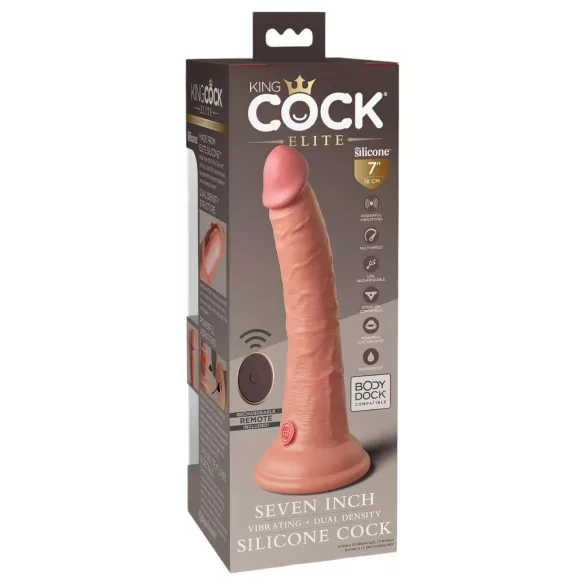 King Cock Elite 7 - vibrator met zuignap en afstandsbediening - 18cm