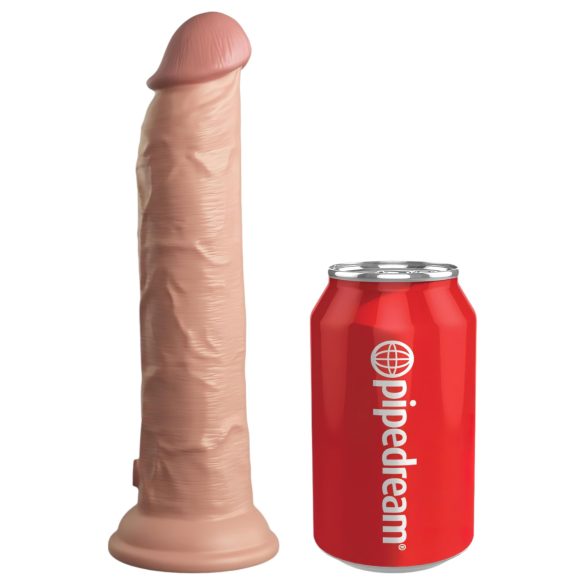 King Cock Elite 9 - zuignap vibrator 23cm - huidkleurig
