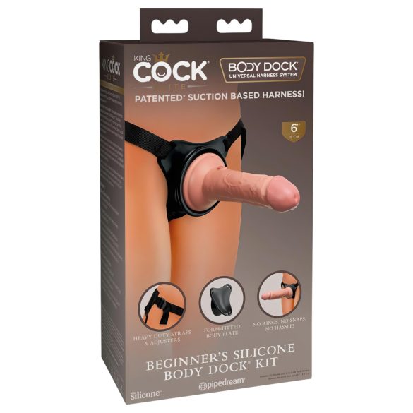 King Cock Elite Beginner's - strap-on dildo - realistisch - huidskleur