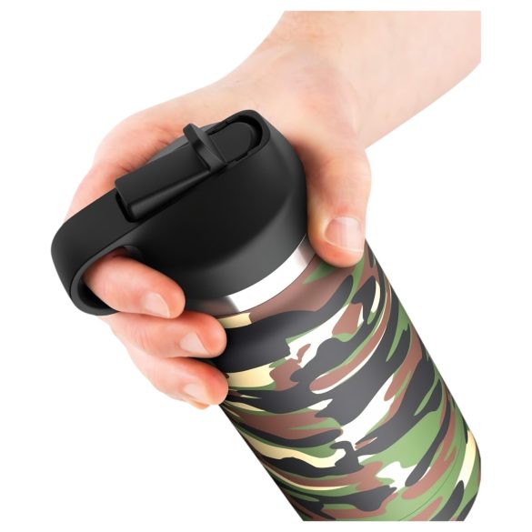 Fap Flask Happy Camper - masturbator drinkfles - discreet - groen/zwart
