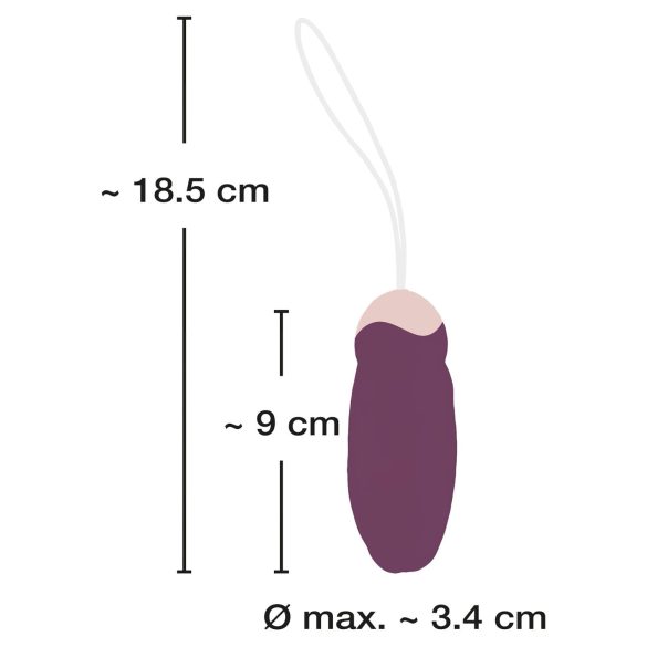 Javida - vibrerend ei met afstandsbediening - roterende kralen - paars