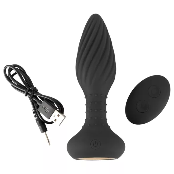ANOS - anaal vibrator met roterende kralen - zwart