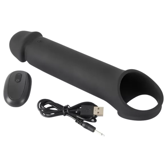 Rebel - vibrerende penis sleeve - oplaadbaar met afstandsbediening - zwart
