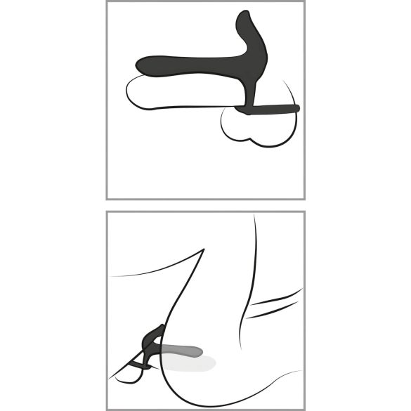 Black Velvet - 2in1 duo vibrator & penisring (zwart)