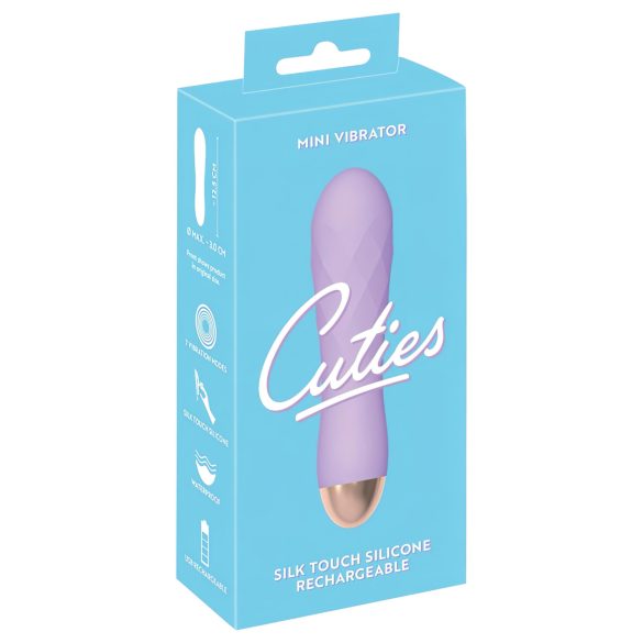 Cuties Mini - oplaadbare, waterdichte ribbelvibrator (paars)