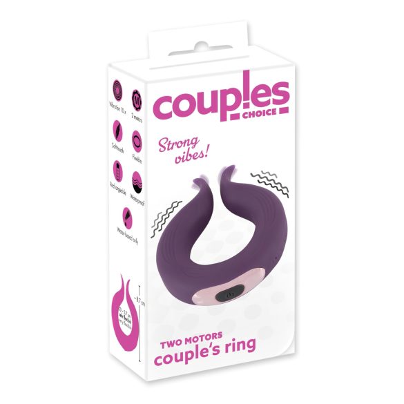 Couples Choice - vibrerende penisring - 2 motoren - oplaadbaar - paars