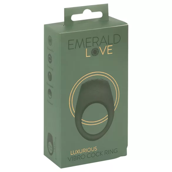 Emerald Love - vibrerende penisring - oplaadbaar en waterdicht - groen