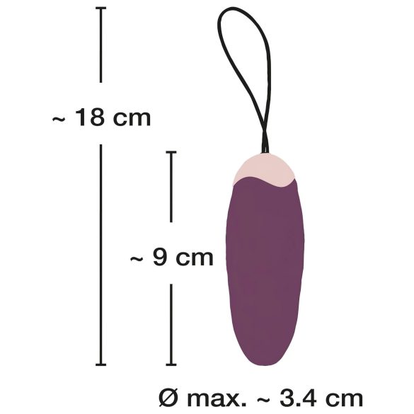 Javida Shaking Love - vibrerend eitje met afstandsbediening - duwfunctie - paars