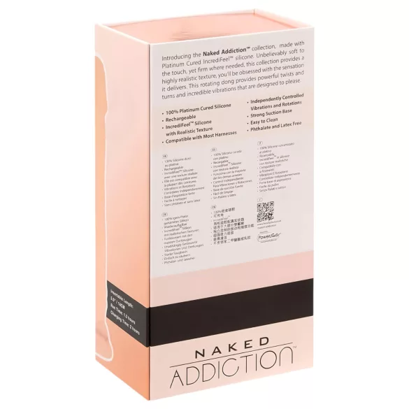 Naked Addiction - roterende vibrator - realistisch - 20cm - huidkleurig
