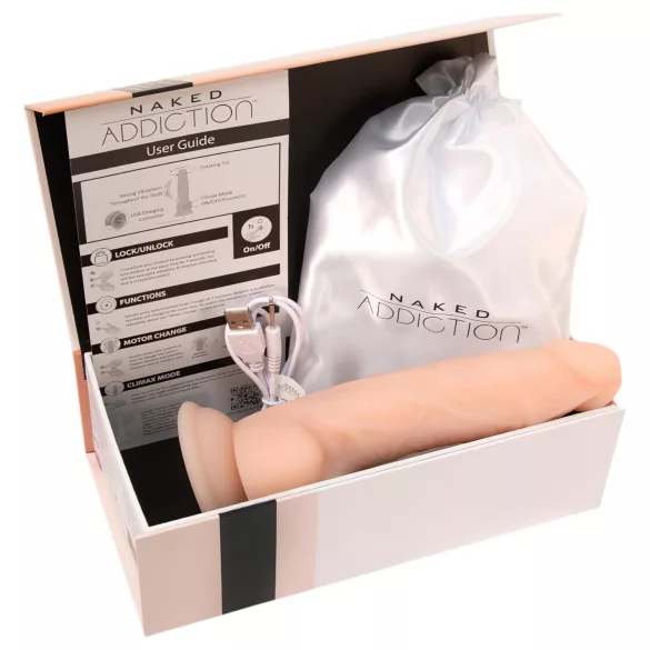 Naked Addiction - roterende vibrator - realistisch - 20cm - huidkleurig