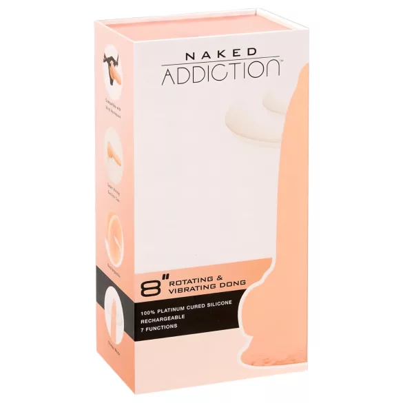 Naked Addiction - roterende vibrator - realistisch - 20cm - huidkleurig
