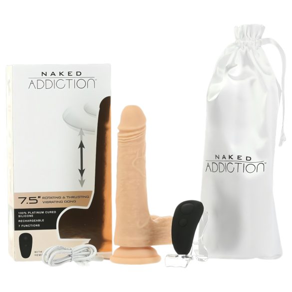 Naked Addiction - Thrusting vibrator - op en neer beweging - 19cm - huidkleurig
