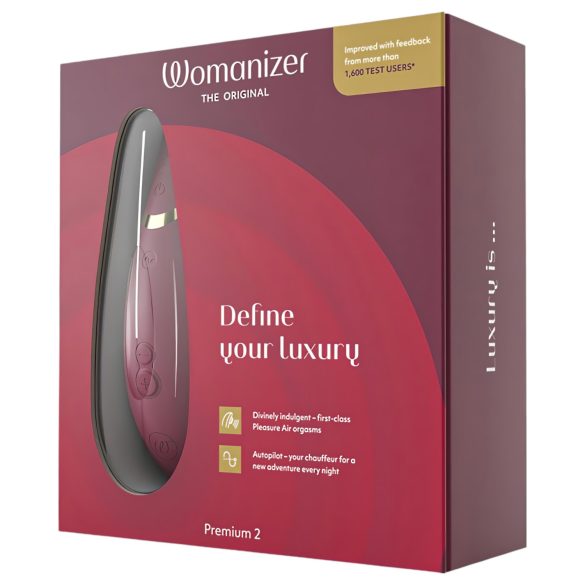Womanizer Premium 2 - luchtdruk clitorisstimulator - rood