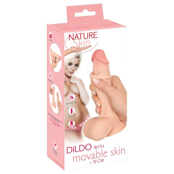 Nature Skin - dildo met huid - 19cm (natuur)