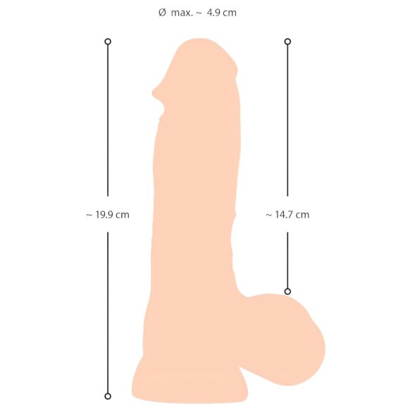 Nature Skin - dildo met huidtextuur - 20cm - naturel