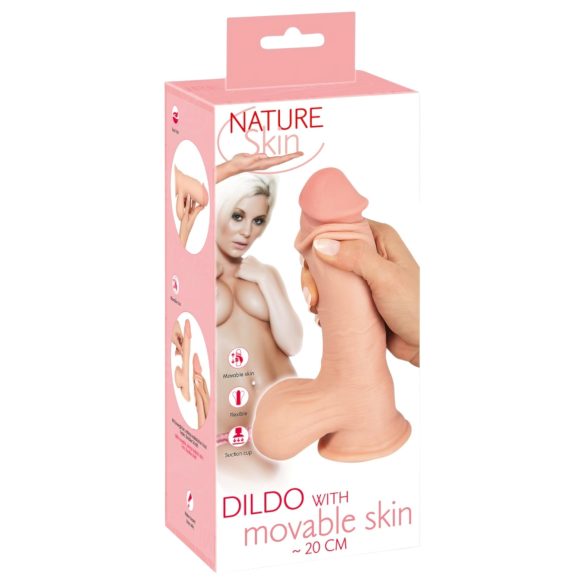 Nature Skin - dildo met huidtextuur - 20cm - naturel