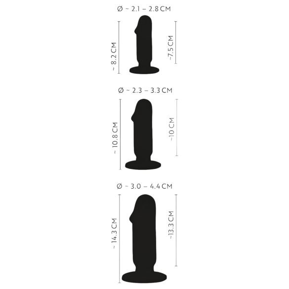 Anos - buttplug set - 3-delig - siliconen - zwart