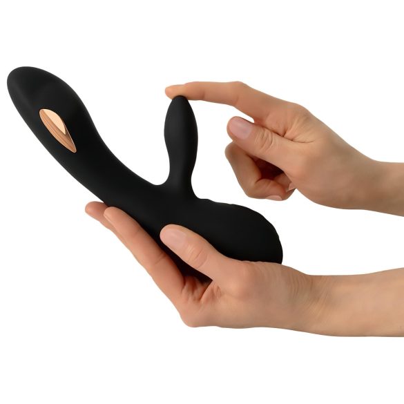 XOUXOU - oplaadbare vibrator met clitorisstimulator - zwart