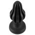ANOS - buttplug met ribbels - zacht siliconen - zwart - 7cm