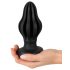 ANOS - buttplug met ribbels - zacht siliconen - zwart - 7cm