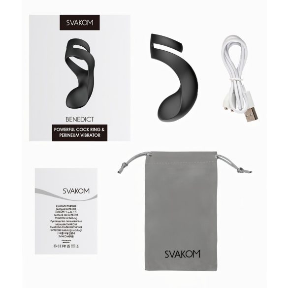 Svakom Benedict - vibrerende penisring - perineum stimulatie - zwart