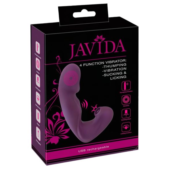 Javida - 4-in-1 vibrator voor clitoris stimulatie - paars