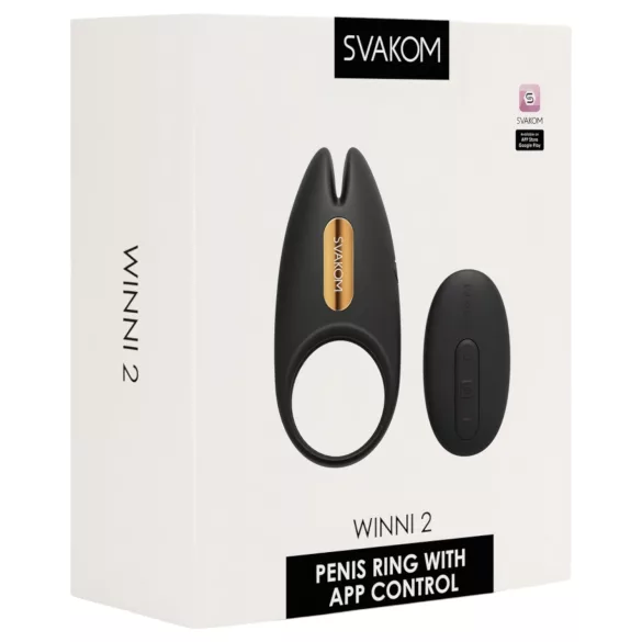 Svakom Winni 2 - Trillen penisring met app- en afstandsbediening, voor mannen (zwart)