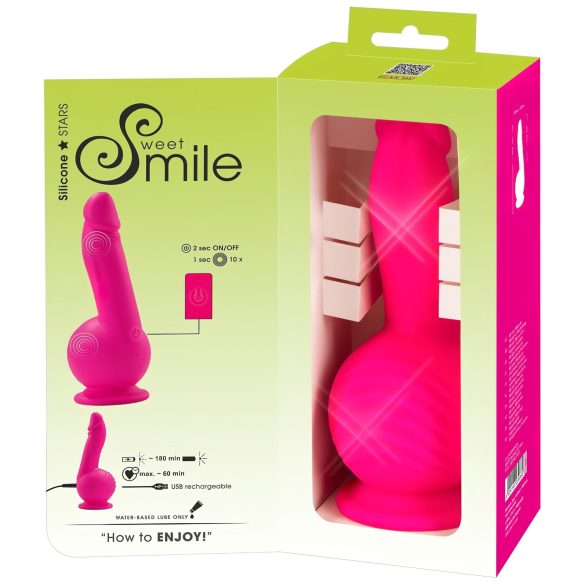 SMILE Powerful - oplaadbare, zuignap vibrator met 2 motoren (pink)