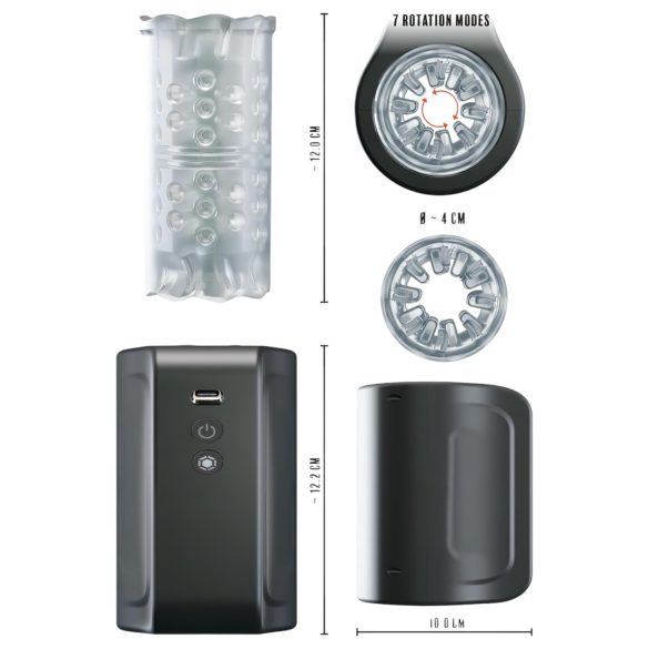 Rebel - masturbator - waterdicht draaiend - zwart