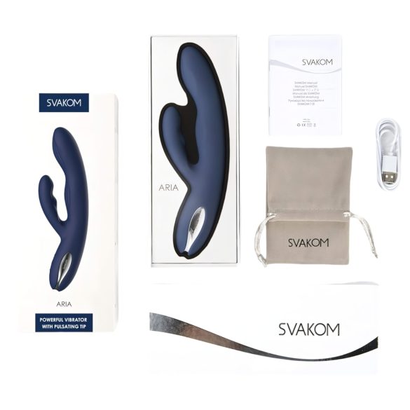 Svakom Aylin - oplaadbare vibrator met pulserende clitorisstimulator - blauw