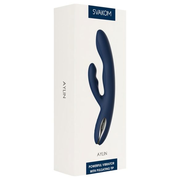 Svakom Aylin - oplaadbare vibrator met pulserende clitorisstimulator - blauw