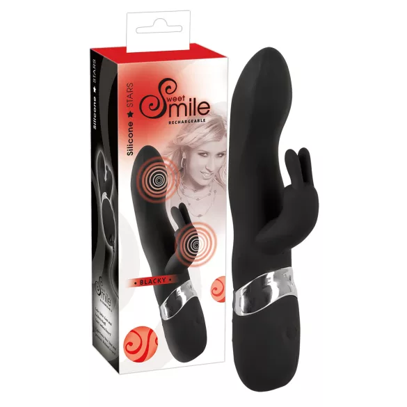 SMILE Blacky - vibrator met 2 motoren - oplaadbaar via USB - zwart