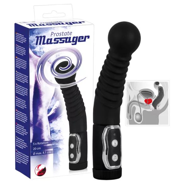 You2Toys - Prostaat vibrator - roterend - siliconen - zwart