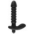 Zwart Fluweel geribbelde vibrator - medium (zwart)