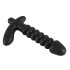 Zwart Fluweel geribbelde vibrator - medium (zwart)