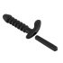 Zwart Fluweel geribbelde vibrator - medium (zwart)