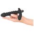 Zwart Fluweel geribbelde vibrator - medium (zwart)