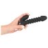 Zwart Fluweel geribbelde vibrator - medium (zwart)