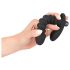 Zwart Fluweel geribbelde vibrator - medium (zwart)