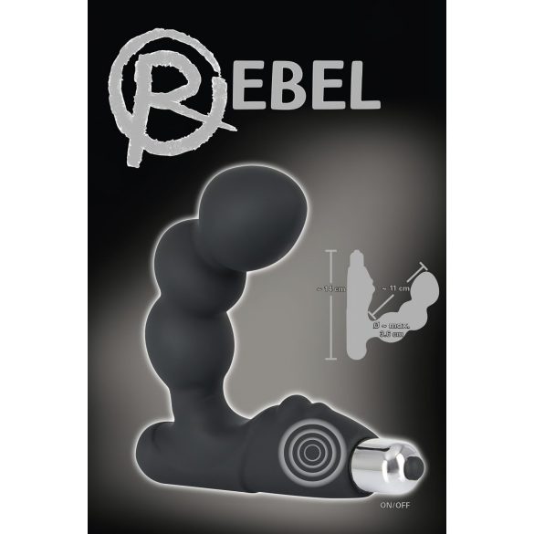Rebel - prostaat vibrator met balletjes - zwart