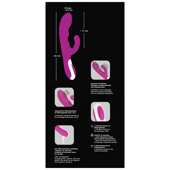 Javida - verwarmende clitorisstimulator vibrator (paars)