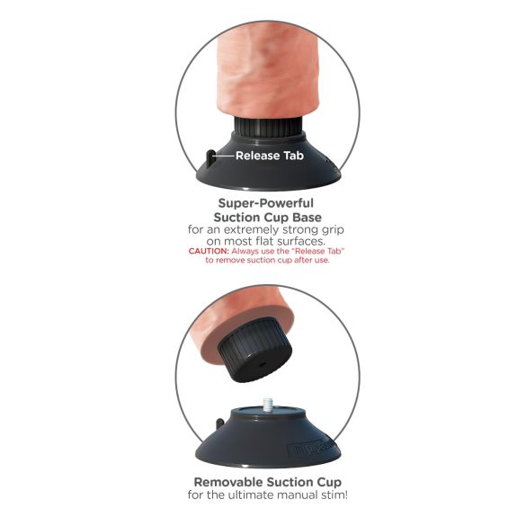 King Cock - vibrerende dildo met zuignap - 23 cm - huidskleur