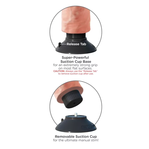 King Cock - vibrator met zuignap - 18 cm - huidskleur