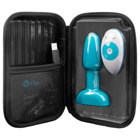 b-Vibe Rimming - anaal vibrator met roterende kralen - turquoise