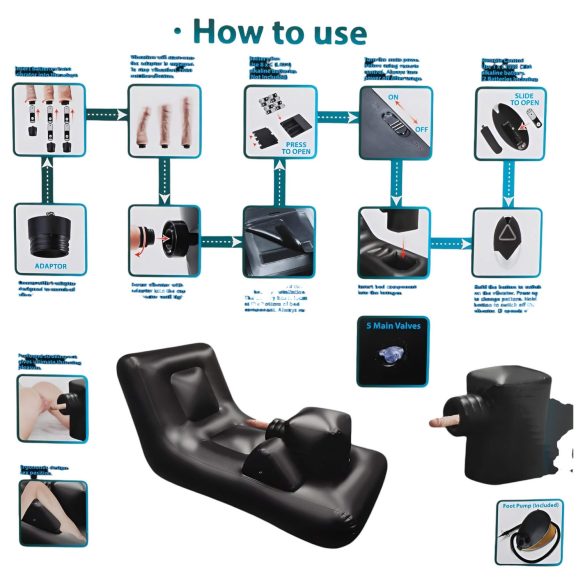 Dark Magic - elektrische seksspeeltjes met bed (zwart)