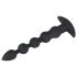 Black Velvet - Oplaadbare Anusvibrator met 5 Kralen (Zwart)