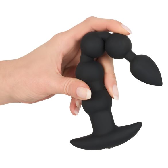 Black Velvet - Oplaadbare Anusvibrator met 5 Kralen (Zwart)